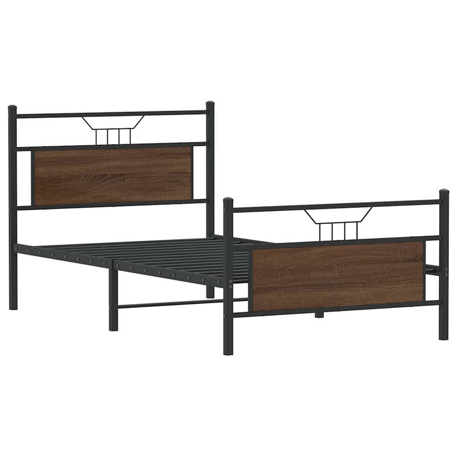 Bedframe zonder matras bewerkt hout bruin eikenkleur 100x200 cm