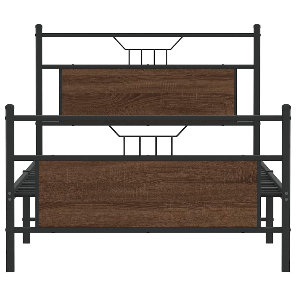 Bedframe zonder matras bewerkt hout bruin eikenkleur 100x200 cm