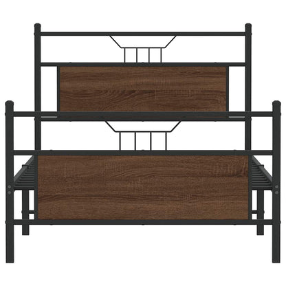Bedframe zonder matras bewerkt hout bruin eikenkleur 100x200 cm