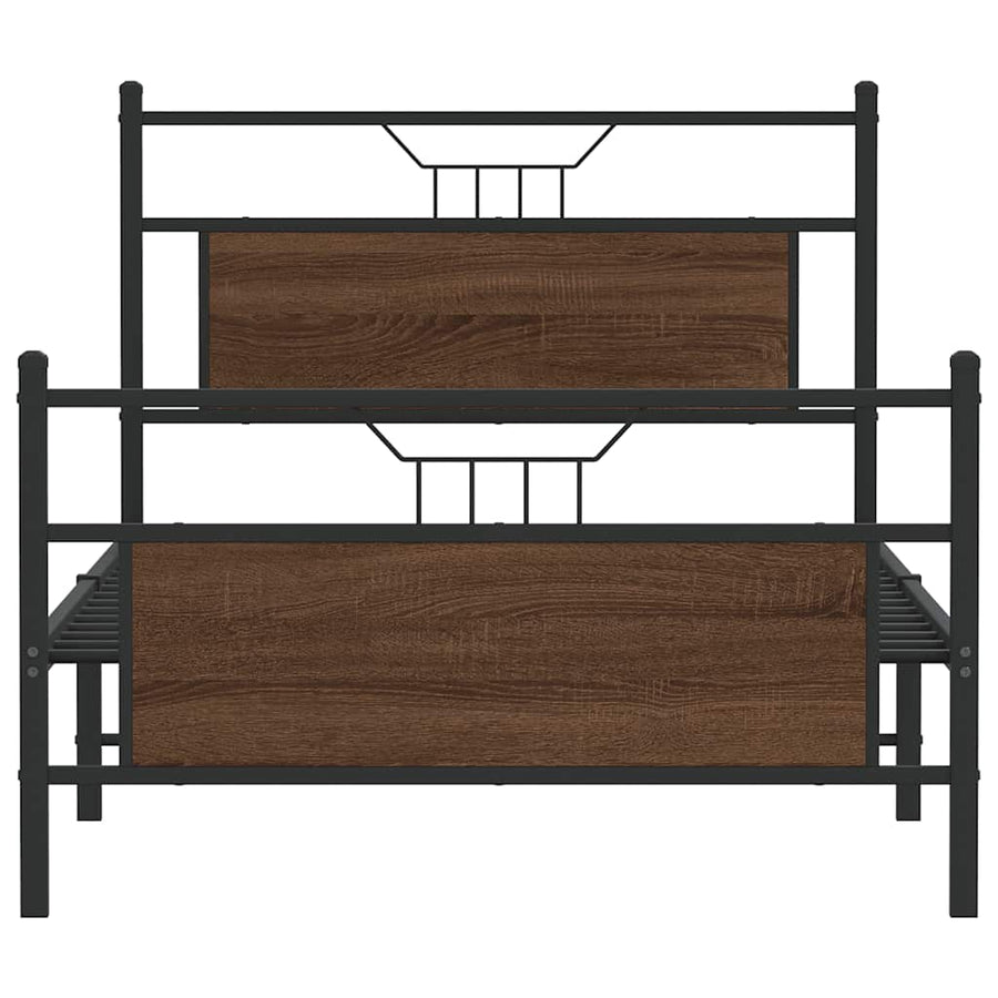 Bedframe zonder matras bewerkt hout bruin eikenkleur 100x200 cm