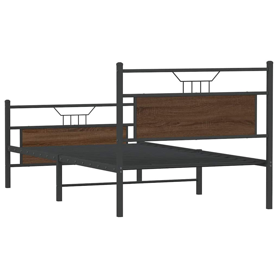 Bedframe zonder matras bewerkt hout bruin eikenkleur 100x200 cm