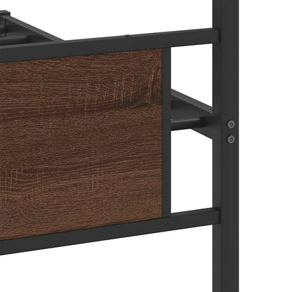 Bedframe zonder matras bewerkt hout bruin eikenkleur 100x200 cm