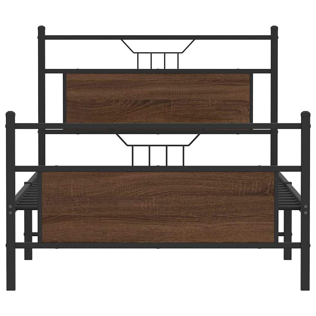 Bedframe zonder matras 107x203 cm spaanplaat bruin eikenkleurig