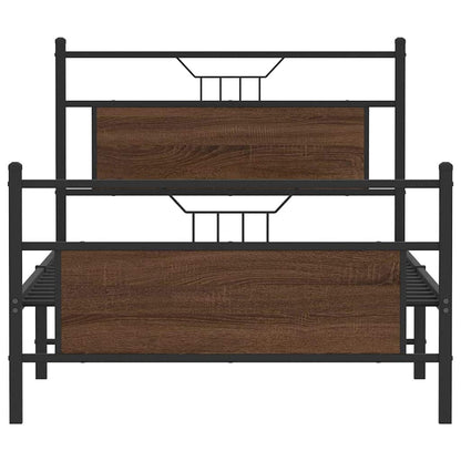Bedframe zonder matras 107x203 cm spaanplaat bruin eikenkleurig