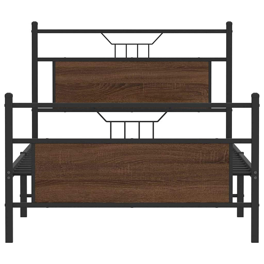 Bedframe zonder matras 107x203 cm spaanplaat bruin eikenkleurig