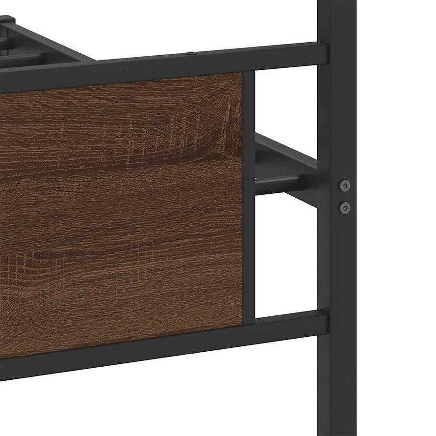 Bedframe zonder matras 107x203 cm spaanplaat bruin eikenkleurig