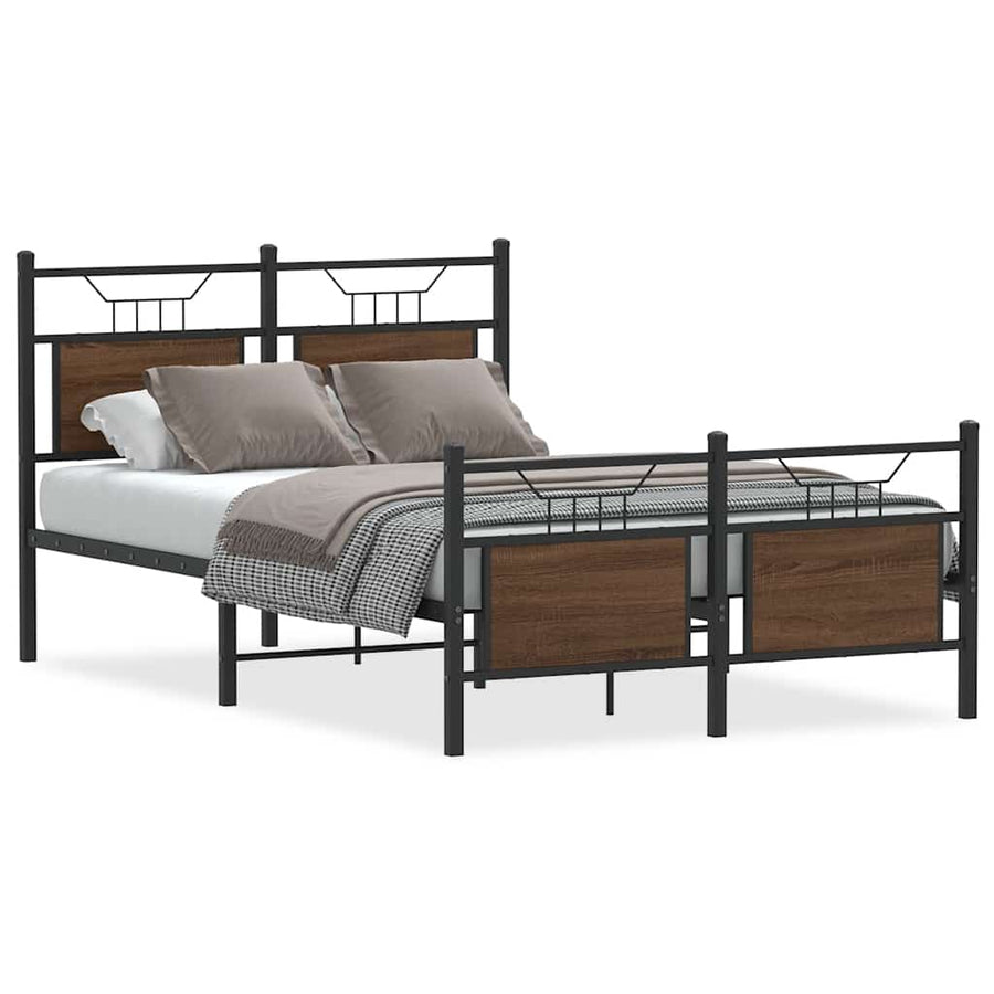 Bedframe zonder matras bewerkt hout bruin eikenkleur 120x190 cm