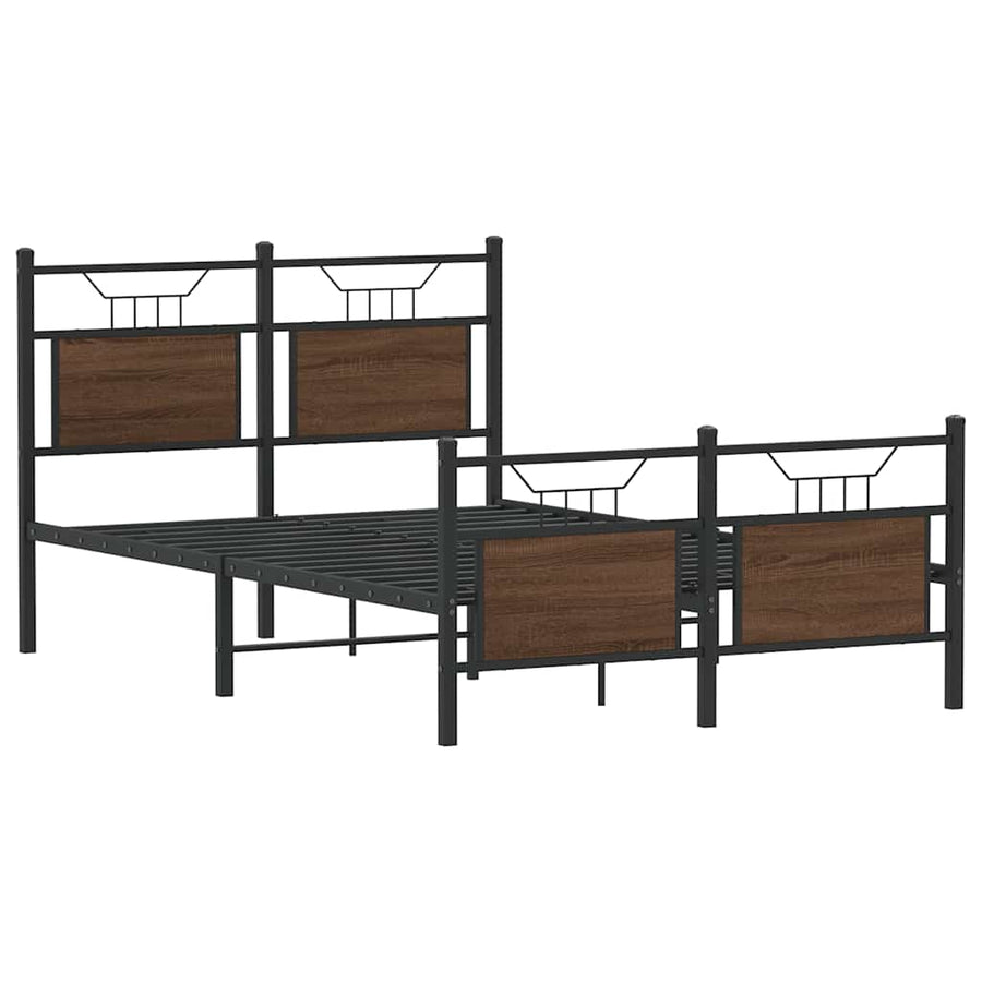 Bedframe zonder matras bewerkt hout bruin eikenkleur 120x190 cm