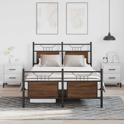 Bedframe zonder matras bewerkt hout bruin eikenkleur 120x190 cm
