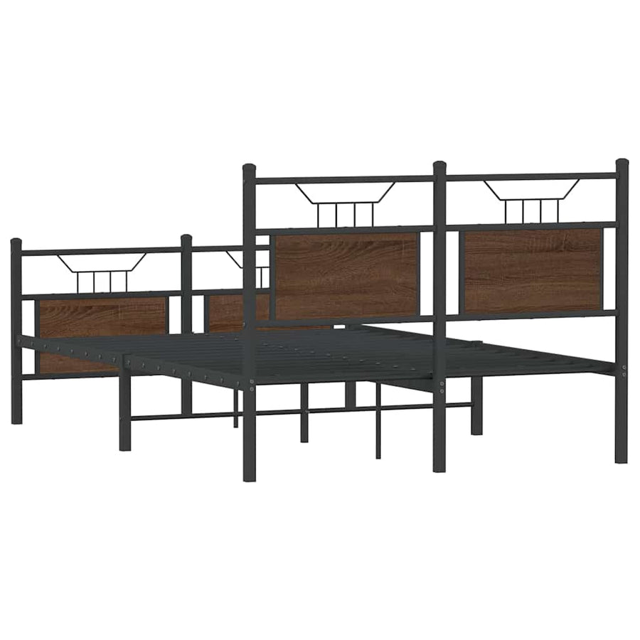Bedframe zonder matras bewerkt hout bruin eikenkleur 120x190 cm