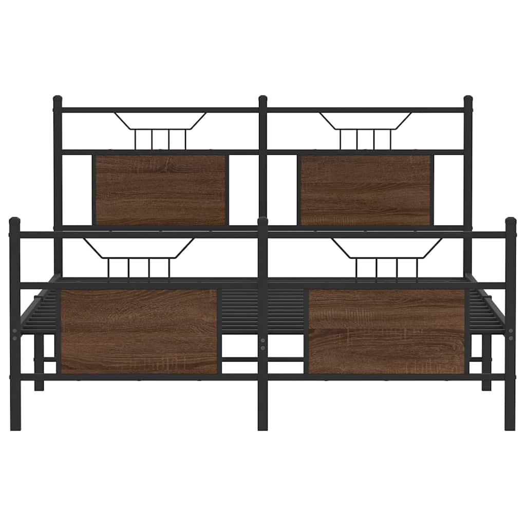 Bedframe zonder matras bewerkt hout bruin eikenkleur 140x190 cm