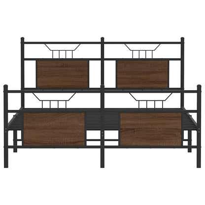 Bedframe zonder matras bewerkt hout bruin eikenkleur 140x190 cm