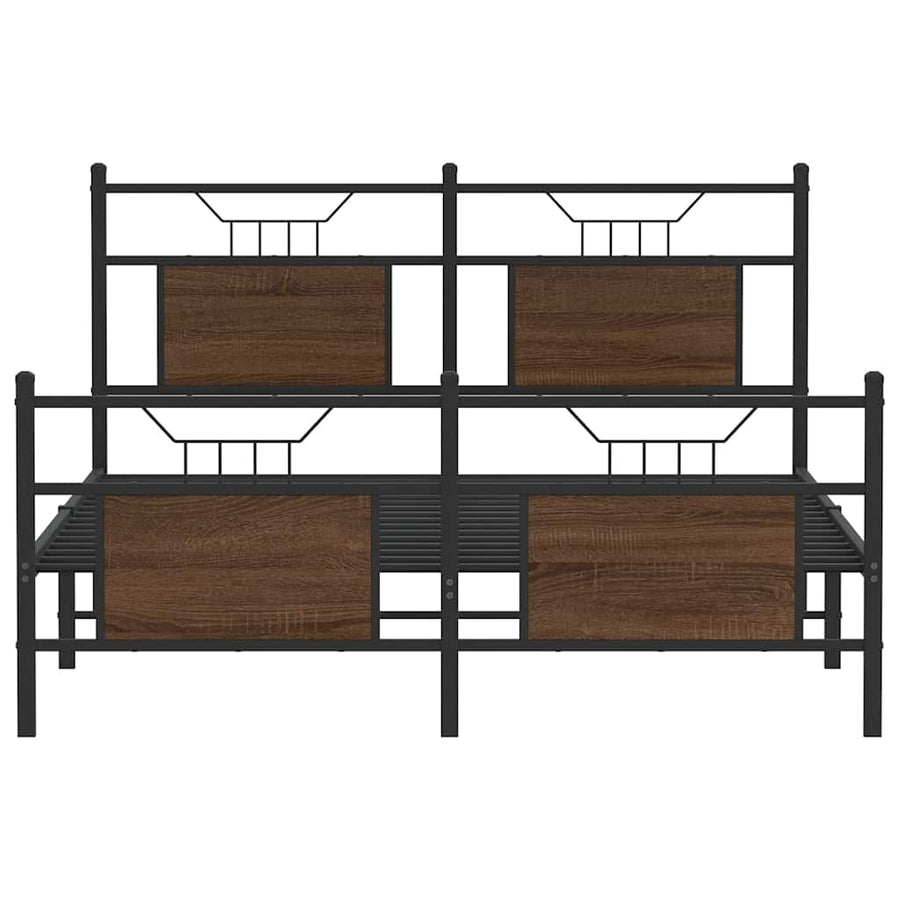 Bedframe zonder matras bewerkt hout bruin eikenkleur 140x190 cm