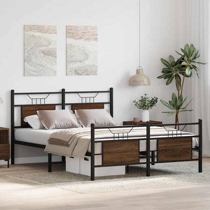 Bedframe zonder matras bewerkt hout bruin eikenkleur 140x200 cm