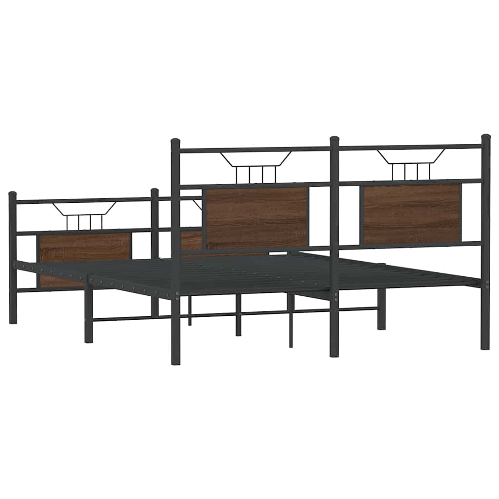 Bedframe zonder matras bewerkt hout bruin eikenkleur 140x200 cm