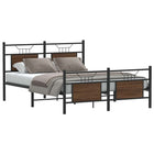 Bed frame without mattress treated wood brown oak color 140x200 cm