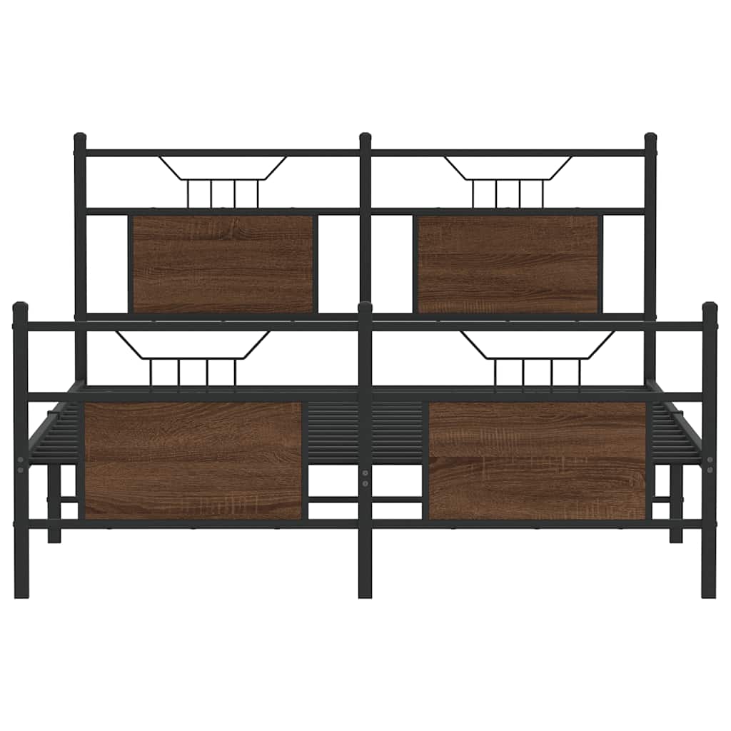 Bedframe zonder matras bewerkt hout bruin eikenkleur 150x200 cm
