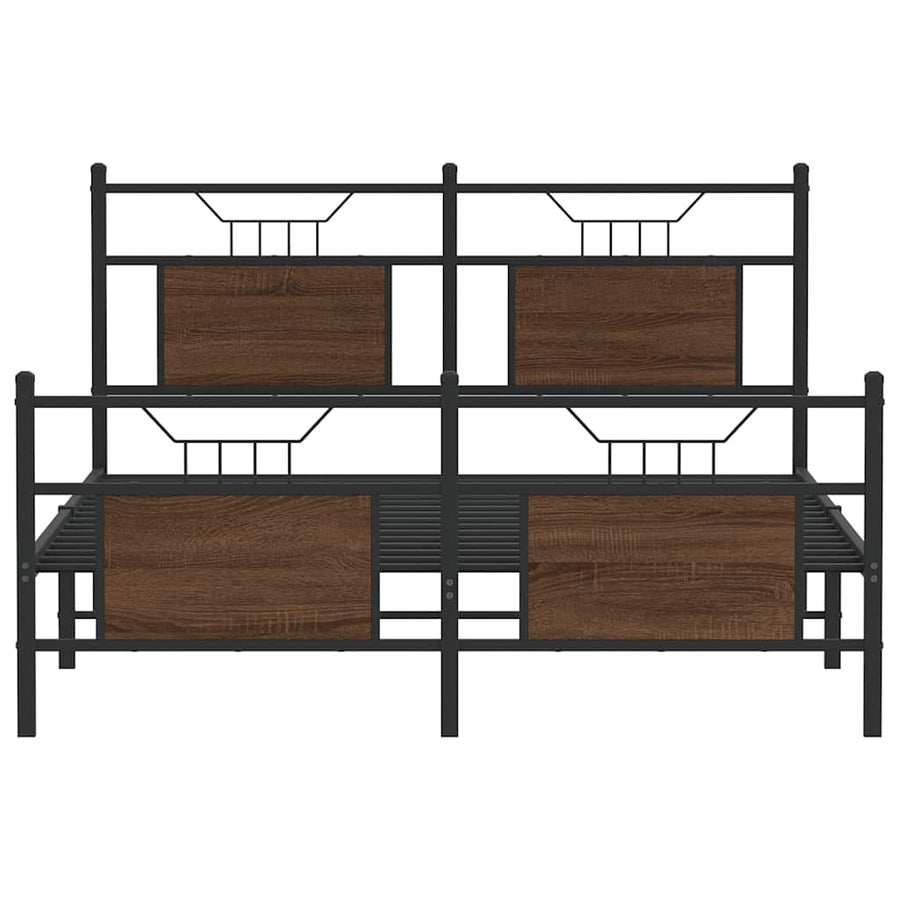 Bedframe zonder matras bewerkt hout bruin eikenkleur 150x200 cm