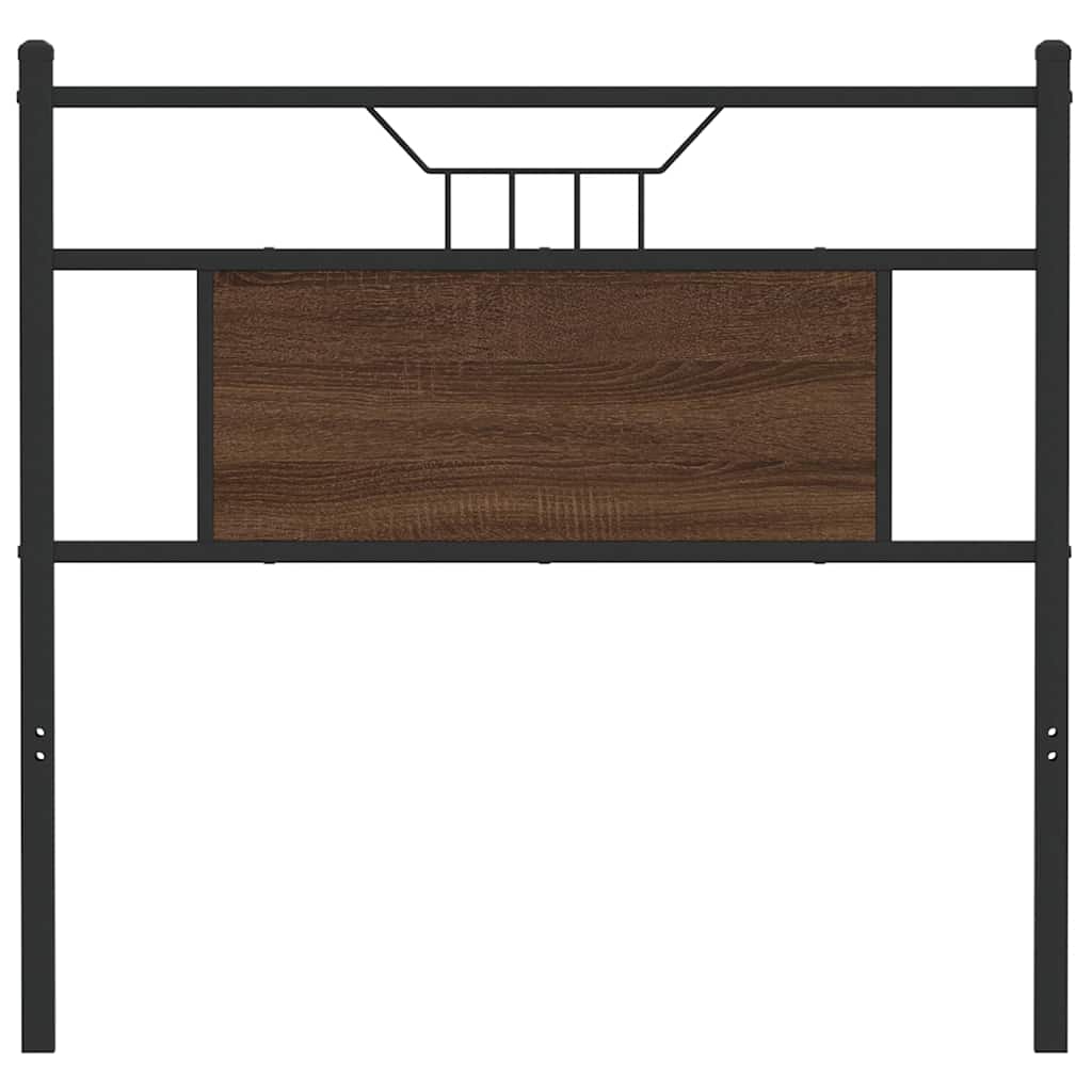 Hoofdbord 75 cm bewerkt hout en staal bruin eikenkleurig