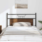 Replacement headboard 100 cm treated wood and steel brown oak finish
