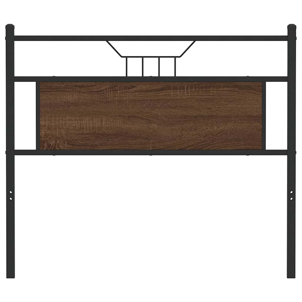 Hoofdbord 107 cm bewerkt hout en staal bruin eikenkleurig