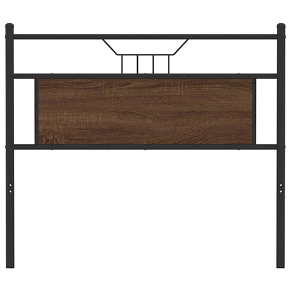 Hoofdbord 107 cm bewerkt hout en staal bruin eikenkleurig