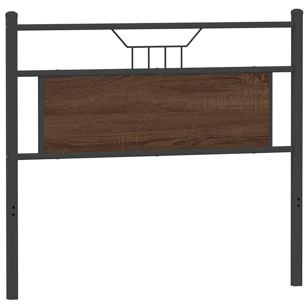 Hoofdbord 107 cm bewerkt hout en staal bruin eikenkleurig