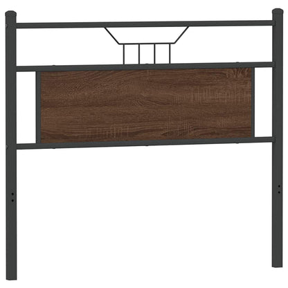 Hoofdbord 107 cm bewerkt hout en staal bruin eikenkleurig