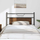 Replacement Headboard 107 cm Engineered Wood and Steel Brown Oak-colored