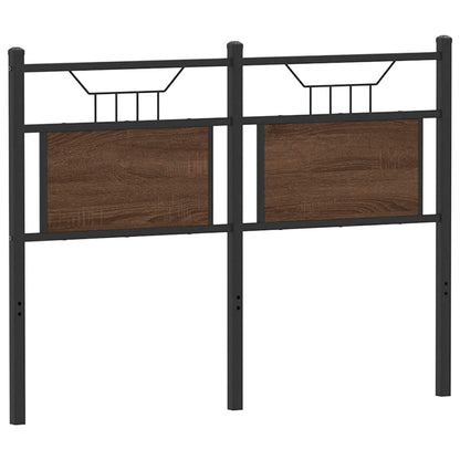 Hoofdbord 120 cm bewerkt hout en staal bruin eikenkleurig