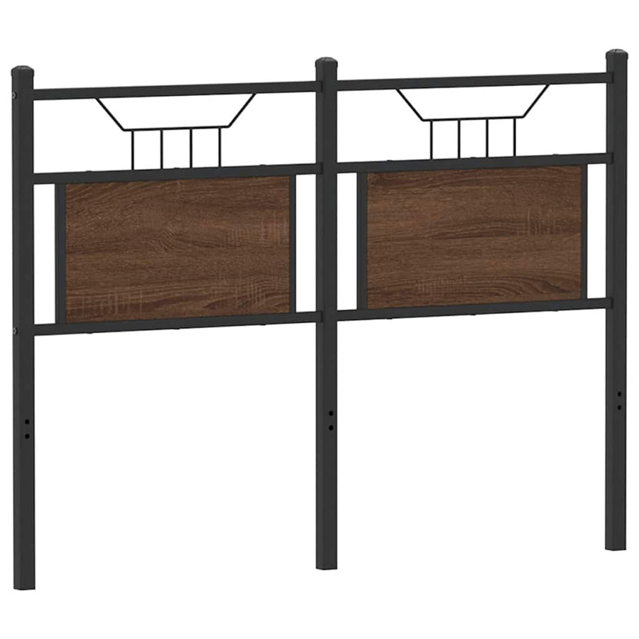 Hoofdbord 120 cm bewerkt hout en staal bruin eikenkleurig