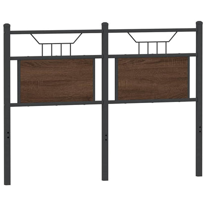 Hoofdbord 120 cm bewerkt hout en staal bruin eikenkleurig