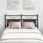 Replacement headboard 120 cm processed wood and steel brown oak look