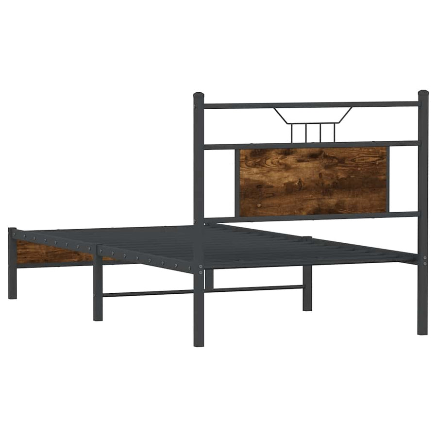Bedframe zonder matras hout gerookt eikenkleurig 75x190 cm