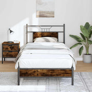 Bedframe 75x190 cm gerookt eiken hout
