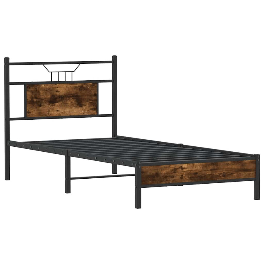 Bedframe zonder matras hout gerookt eikenkleurig 80x200 cm