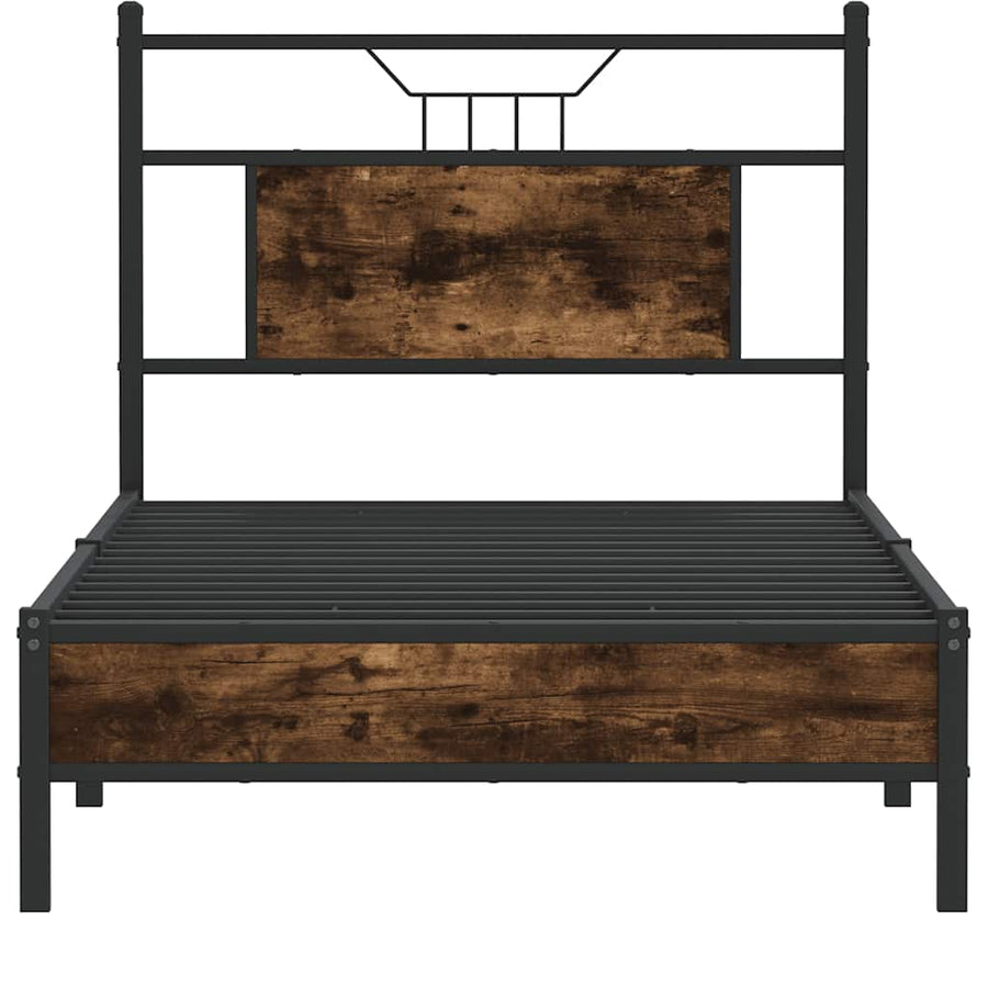 Bedframe zonder matras hout gerookt eikenkleurig 80x200 cm