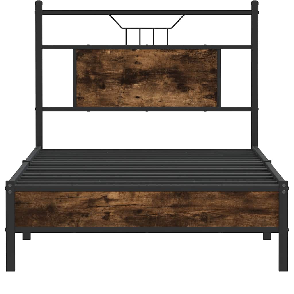 Bedframe zonder matras hout gerookt eikenkleurig 90x190 cm