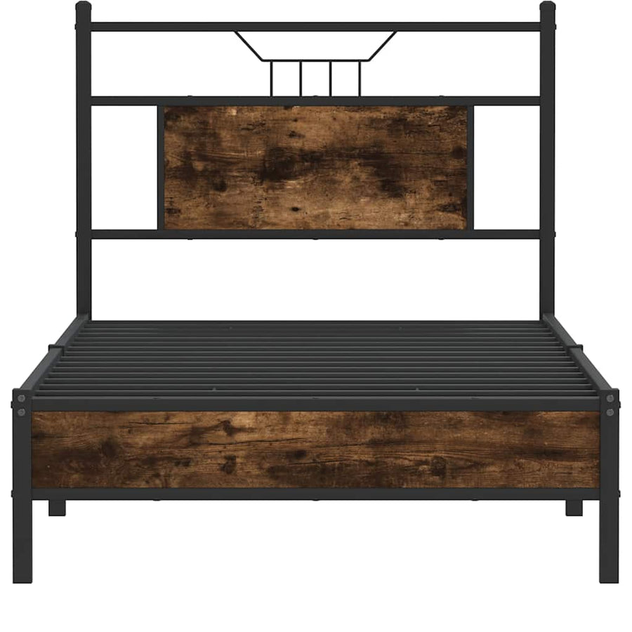 Bedframe zonder matras hout gerookt eikenkleurig 90x190 cm