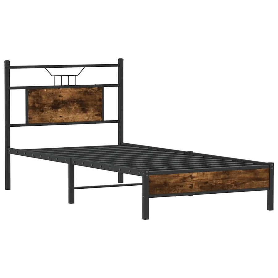 Bedframe zonder matras hout gerookt eikenkleurig 90x200 cm