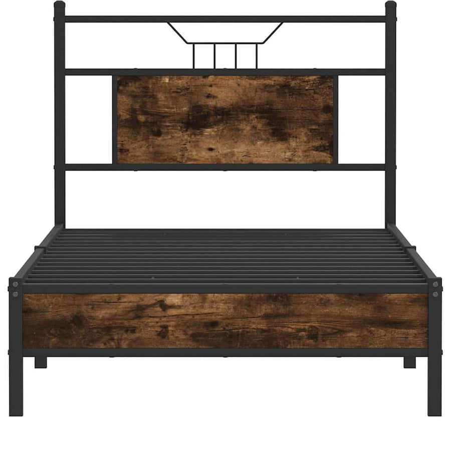 Bedframe zonder matras hout gerookt eikenkleurig 90x200 cm