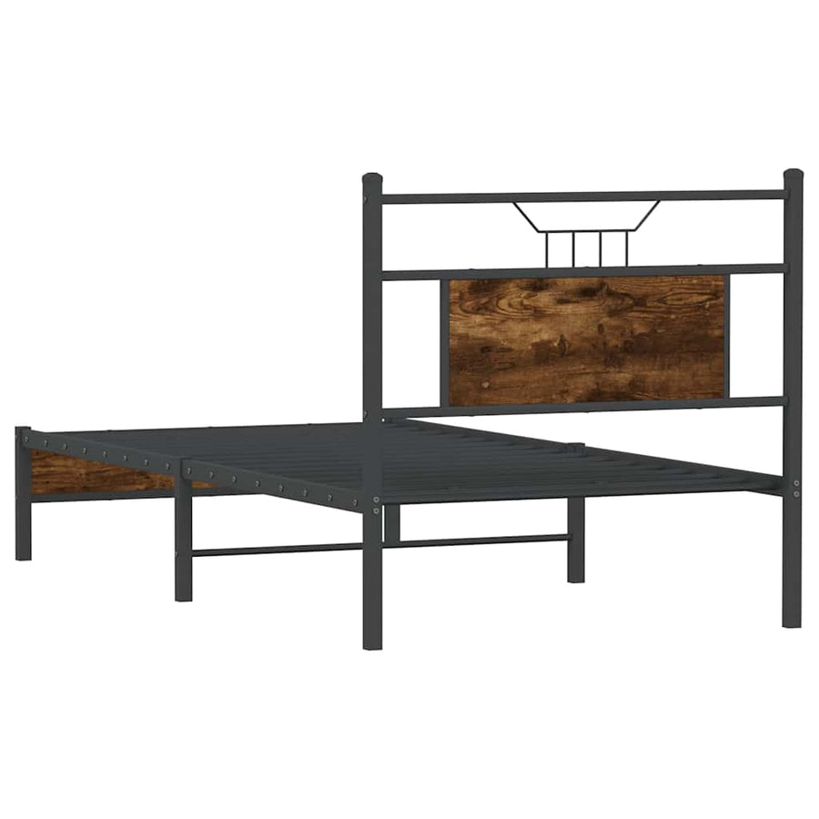Bedframe zonder matras hout gerookt eikenkleurig 90x200 cm