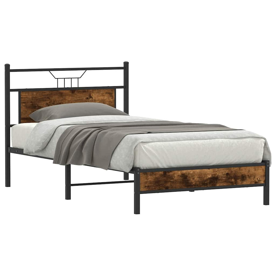 Bedframe zonder matras hout gerookt eikenkleurig 100x200 cm