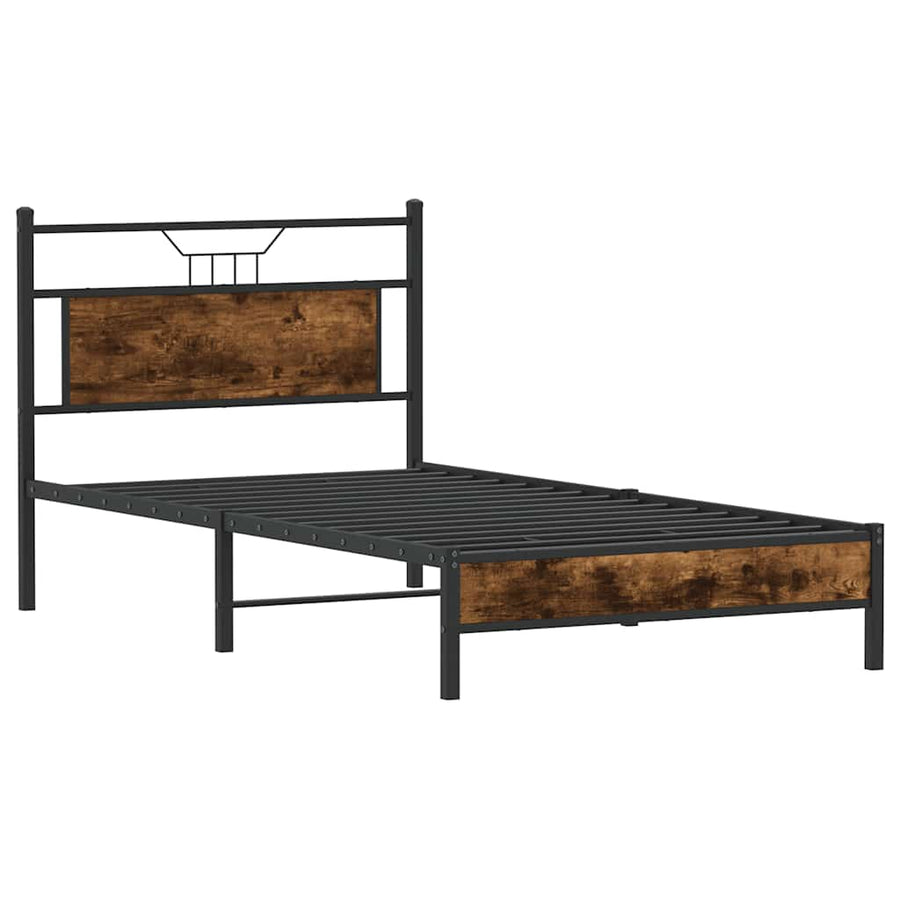 Bedframe zonder matras hout gerookt eikenkleurig 100x200 cm