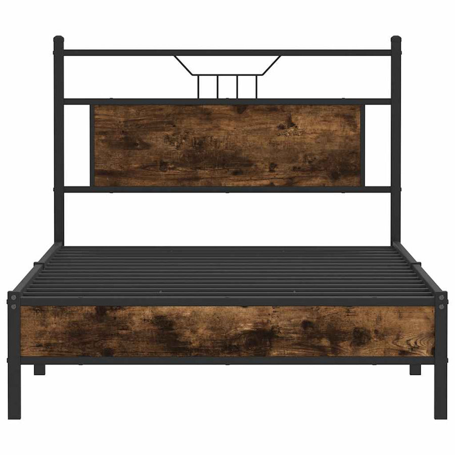 Bedframe zonder matras hout gerookt eikenkleurig 100x200 cm