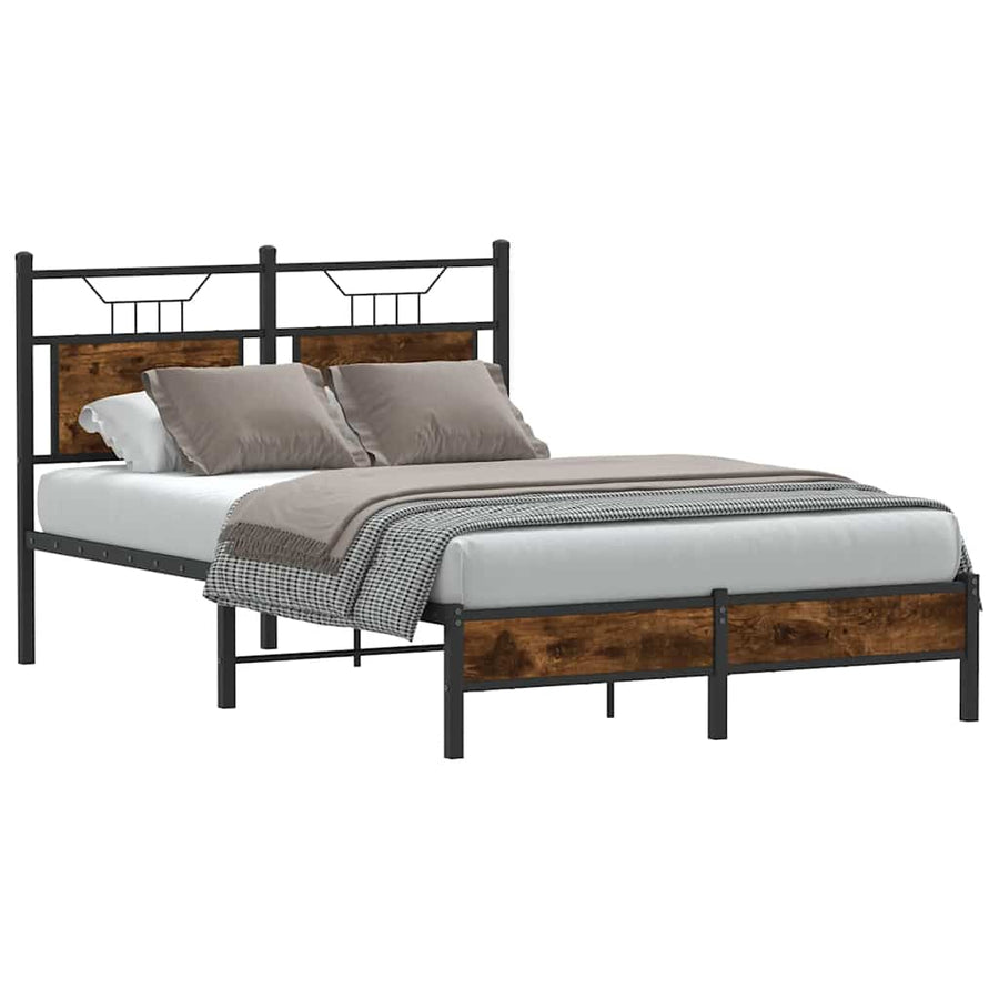 Bedframe zonder matras hout gerookt eikenkleurig 120x190 cm
