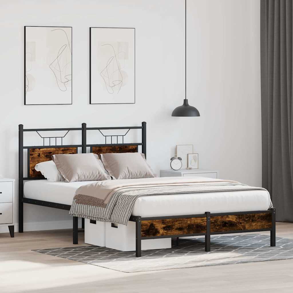 Bedframe zonder matras hout gerookt eikenkleurig 120x190 cm