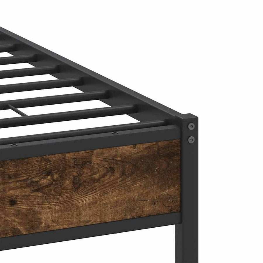 Bedframe zonder matras hout gerookt eikenkleurig 120x190 cm
