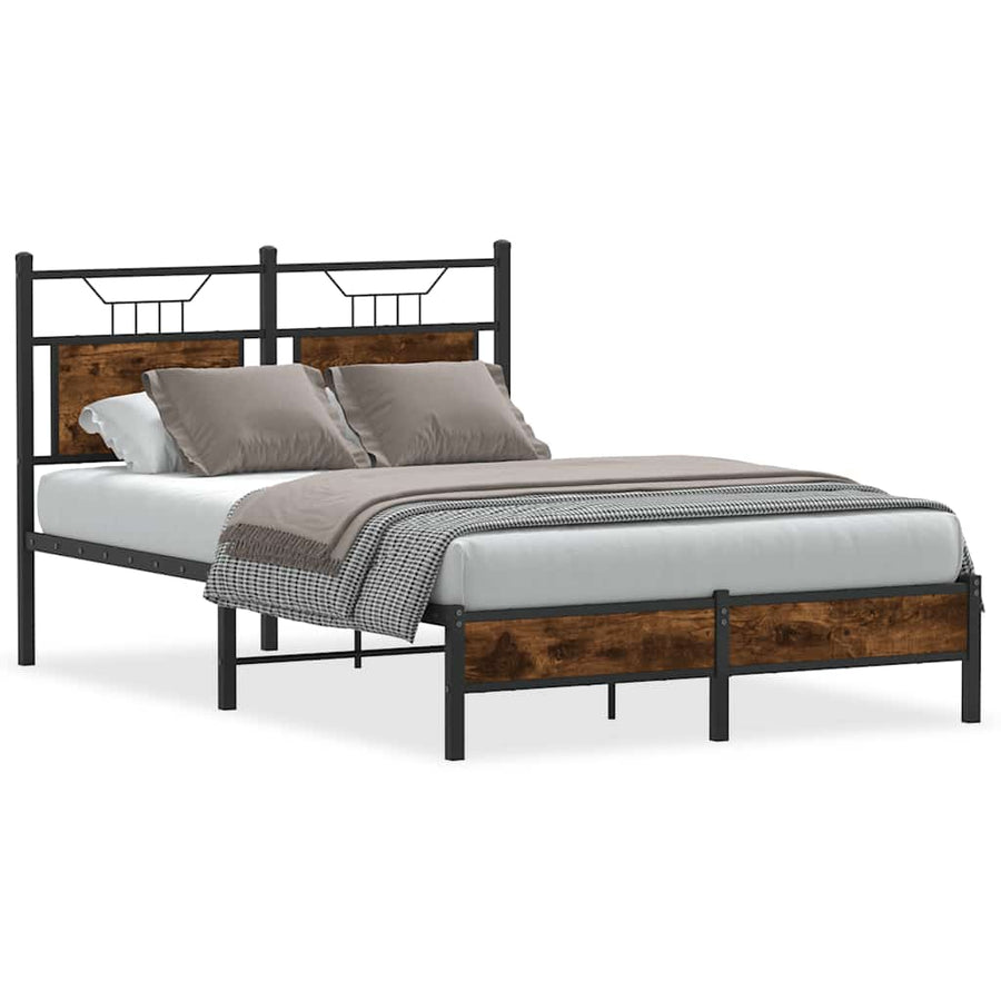 Bedframe zonder matras hout gerookt eikenkleurig 120x200 cm