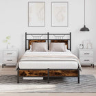 Bed frame without mattress wood smoked oak color 120x200 cm